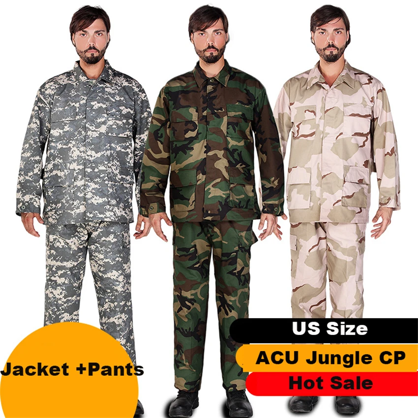 ACU CP Camouflage Army Military Uniform Men Tactical Clothing Desert Cargo Combat Shirt Men Jacket Pants Sets Airsoft Disguise
ACU CP Camouflage Army Military Uniform Men Tactical Clothing Desert Cargo Combat Shirt Men Jacket Pants Sets Airsoft Disguise