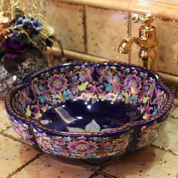 Flower shape Ceramic Painting Art Ceramic wash basin Bathroom Sink counter top chinese wash basin
Flower shape Ceramic Painting Art Ceramic wash basin Bathroom Sink counter top chinese wash basin