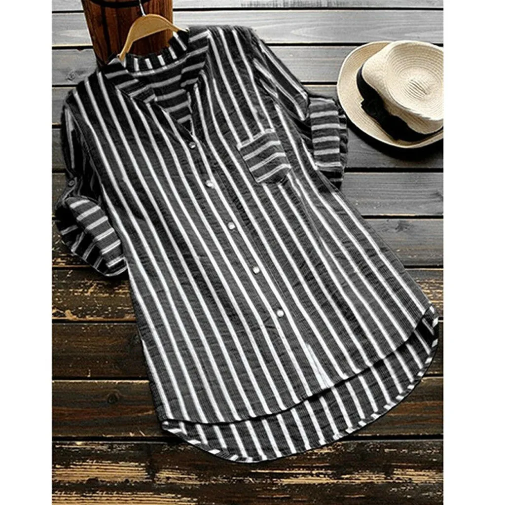 Blouse Womens Plus Size Summer Striped V Neck Blouses Loose Baggy Tops Tunic Shirts Bloes Dames Blouse Et Chemisier Femme
Blouse Womens Plus Size Summer Striped V Neck Blouses Loose Baggy Tops Tunic Shirts Bloes Dames Blouse Et Chemisier Femme