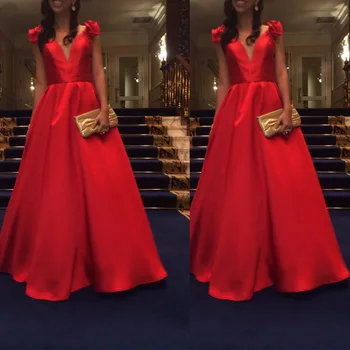 Sexy A-line Red Satin Prom Gown Elegant Banquet Wedding Party Dress Robe De Soiree
Sexy A-line Red Satin Prom Gown Elegant Banquet Wedding Party Dress Robe De Soiree