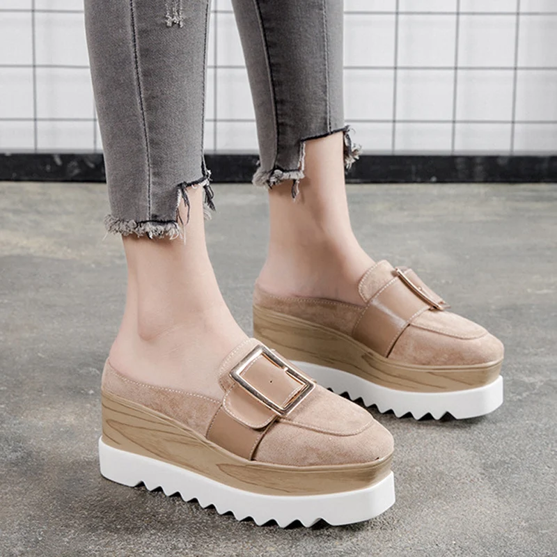 Women buckle Wedge Sneakers casual Platform mules slip on loafers Square Toe Oxford slides Thick bottom shoes black khaki pink
Women buckle Wedge Sneakers casual Platform mules slip on loafers Square Toe Oxford slides Thick bottom shoes black khaki pink