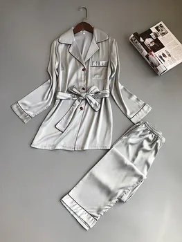 full sleeve sexy women's silk pajamas set 2018 new arrive lovers' day gifts for wife pijamas set high quality suit
full sleeve sexy women's silk pajamas set 2018 new arrive lovers' day gifts for wife pijamas set high quality suit