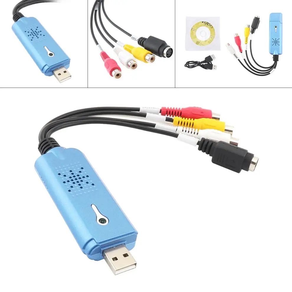

USB 2.0 Converter Video Capture Card DVD AV Vedio to USB Computer Set-up Box for WinXP 7 8 10 / NTSC / PAL / Easycap / DVD