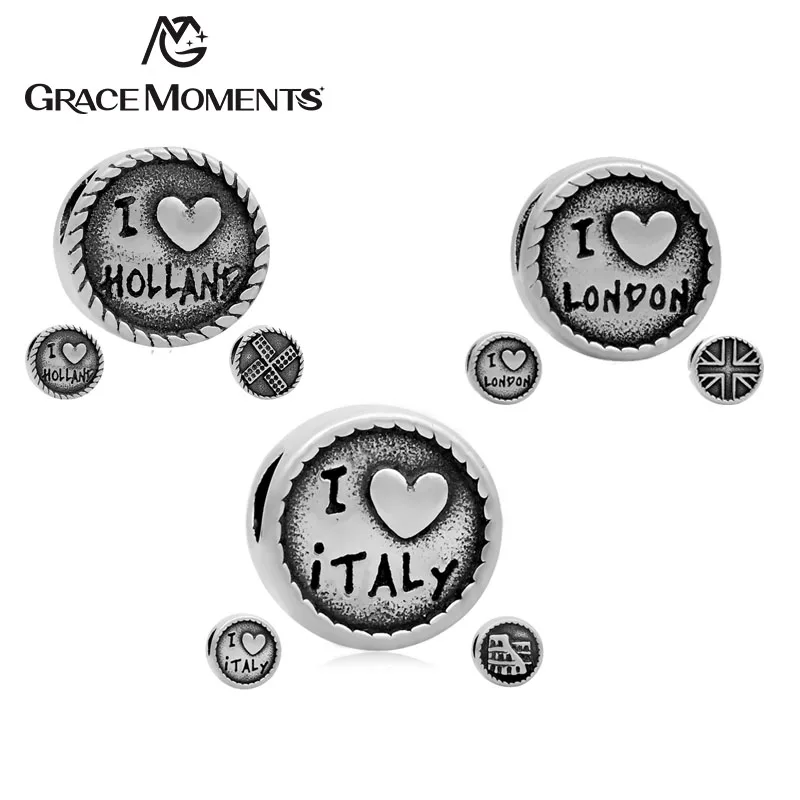 5Pcs/Lot 316L Stainless Steel I LOVE LONDON HOLLAND Big Hole Beads Fits European Charm Bracelets DIY Jewelry Accessories
5Pcs/Lot 316L Stainless Steel I LOVE LONDON HOLLAND Big Hole Beads Fits European Charm Bracelets DIY Jewelry Accessories