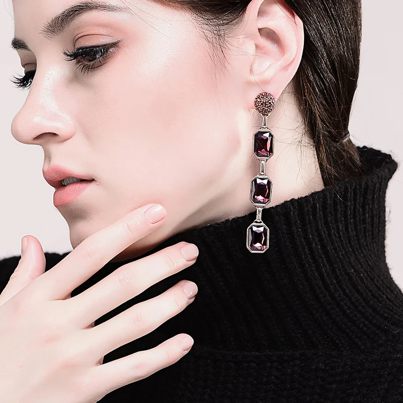 Burgundy & Transparent Rectangle Pending Crystal Earrings Fashion Party Geometric Long Earrings Women Jewelry Brincos
Burgundy & Transparent Rectangle Pending Crystal Earrings Fashion Party Geometric Long Earrings Women Jewelry Brincos