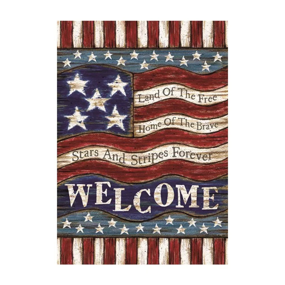 Image American Flag Decorative Outdoor   Indoor Flags 100% Polyester Custom Garden Flags Home Yard Banner 12.5 X 18 Inch Double Sides