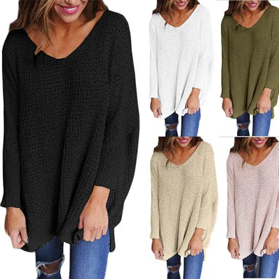 Autumn Winter Plus Size Sweater For Women V-neck Knitted Pullovers and Sweaters Femme Loose Basic Jumper
Autumn Winter Plus Size Sweater For Women V-neck Knitted Pullovers and Sweaters Femme Loose Basic Jumper