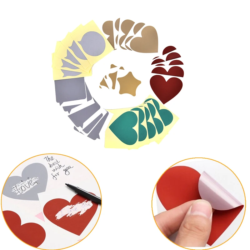 DIY Heart Scratch Coating Sticker Note Love Letter Scratch card Decoration Label Multifunction Surprise lover Gift Drawing Toy
DIY Heart Scratch Coating Sticker Note Love Letter Scratch card Decoration Label Multifunction Surprise lover Gift Drawing Toy