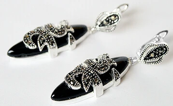 Bridal jewelry free shipping hot sell New 925 Sterling Silver & Marcasite inlay Natural Black stone fashion Earrings
Bridal jewelry free shipping hot sell New 925 Sterling Silver & Marcasite inlay Natural Black stone fashion Earrings