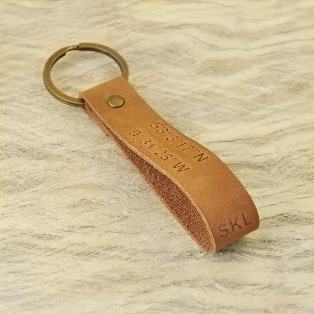 Coordinate Leather Keychain Father's Day Gift Custom monogram, Latitude Longitude Key Fob GPS Keyring Anniversary Gift
Coordinate Leather Keychain Father's Day Gift Custom monogram, Latitude Longitude Key Fob GPS Keyring Anniversary Gift