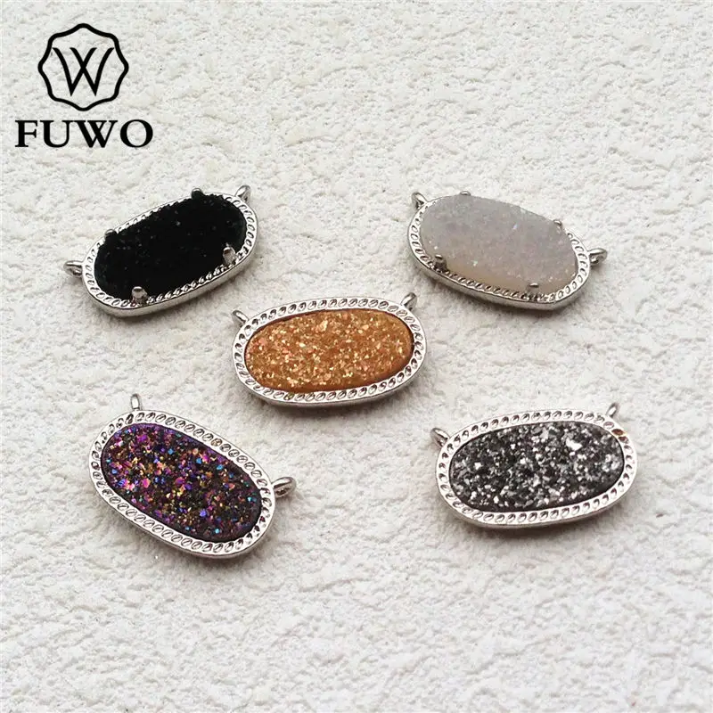 FUWO Angel Aura Druzy Pendant With Brass Bezel Trimmed Silver Plated Double Bail Raw Quartz Stone Charm For Jewelry Making PD179
FUWO Angel Aura Druzy Pendant With Brass Bezel Trimmed Silver Plated Double Bail Raw Quartz Stone Charm For Jewelry Making PD179