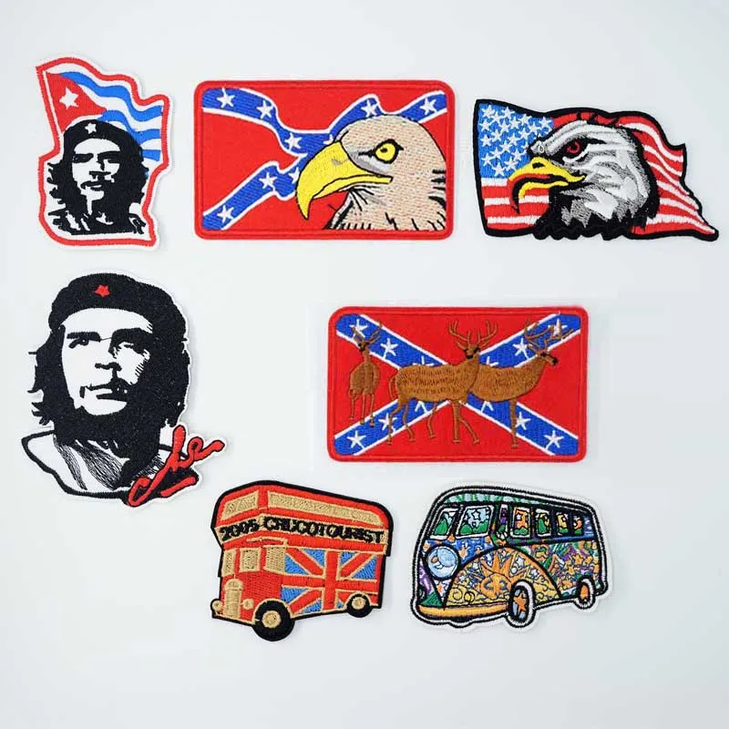 Che Guevara Eagle Flag Bus Iron On Patches Sewing Embroidered Applique for Jacket Clothes Stickers Badge DIY Apparel Accessories
Che Guevara Eagle Flag Bus Iron On Patches Sewing Embroidered Applique for Jacket Clothes Stickers Badge DIY Apparel Accessories