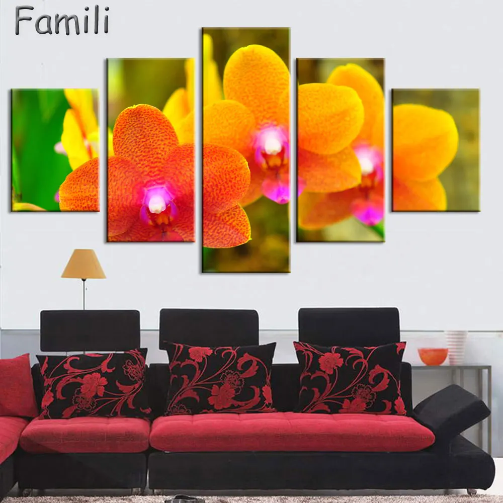 5pcs Hot Sell Modern Painting Purple Orchid Home Decor Canvas Painting Flowers Wall Pictures For Living Room Modular Pictures 
5pcs Hot Sell Modern Painting Purple Orchid Home Decor Canvas Painting Flowers Wall Pictures For Living Room Modular Pictures