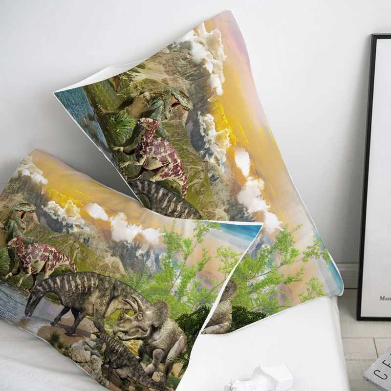 

3D HD Pillow Case,Custom Pillowcase 50x70 50x75 70x70 Decorative Pillow Cover,Dinosaurs in Jurassic Park Bedding Drop Shipping