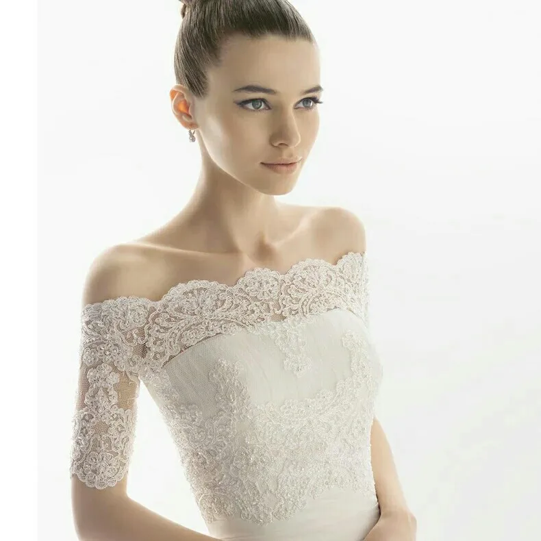 High Quality Elegant Lace Short Sleeves Wedding Wraps Bolero bridal jacket ivory wedding jacket Wedding Accessories 2019
High Quality Elegant Lace Short Sleeves Wedding Wraps Bolero bridal jacket ivory wedding jacket Wedding Accessories 2019