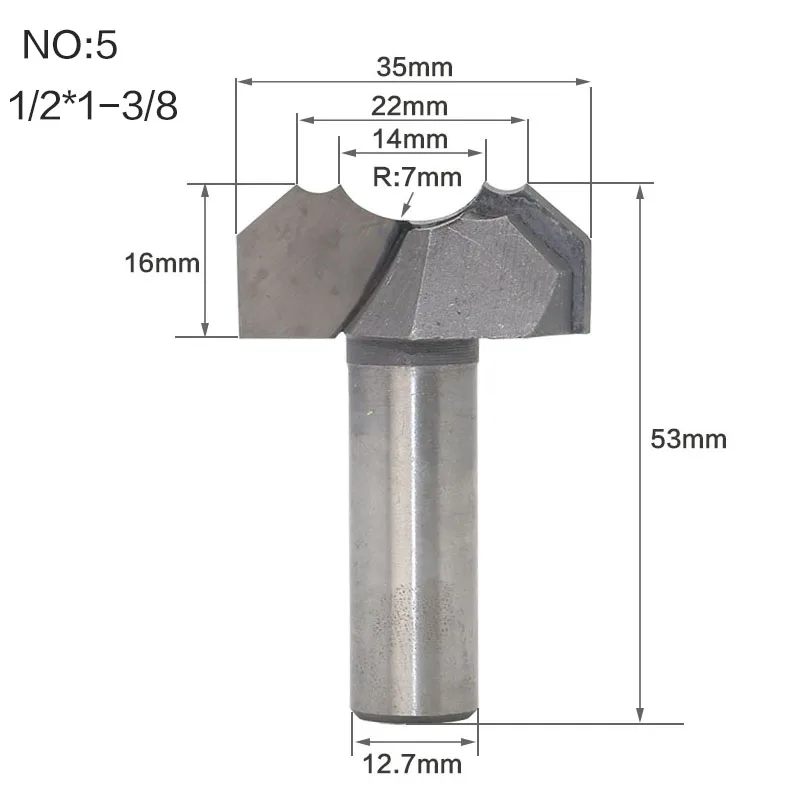 1pcs 8mm Shank 1-3/8" Double Arc Dragon Ball Bit Round Over Router Bits 1pcs 8mm Shank 1-3/8" Double Arc Dragon Ball Bit Round Over Router Bits