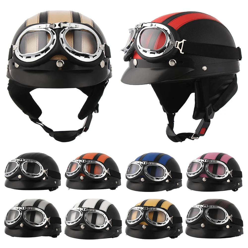 Hot selling Motorcycle Helmet Motorcycle Scooter Open Face Helmet with Visor UV Goggles Retro Vintage Style Motocross Helmet
Hot selling Motorcycle Helmet Motorcycle Scooter Open Face Helmet with Visor UV Goggles Retro Vintage Style Motocross Helmet