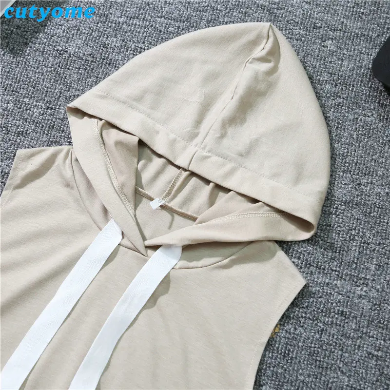 Mommy And Me Summer Sport Mathing Clothing Set Sleeveless Hooded tshirt+Cotton Skirt For Family Mother Daughter Clothes Outfits (51)