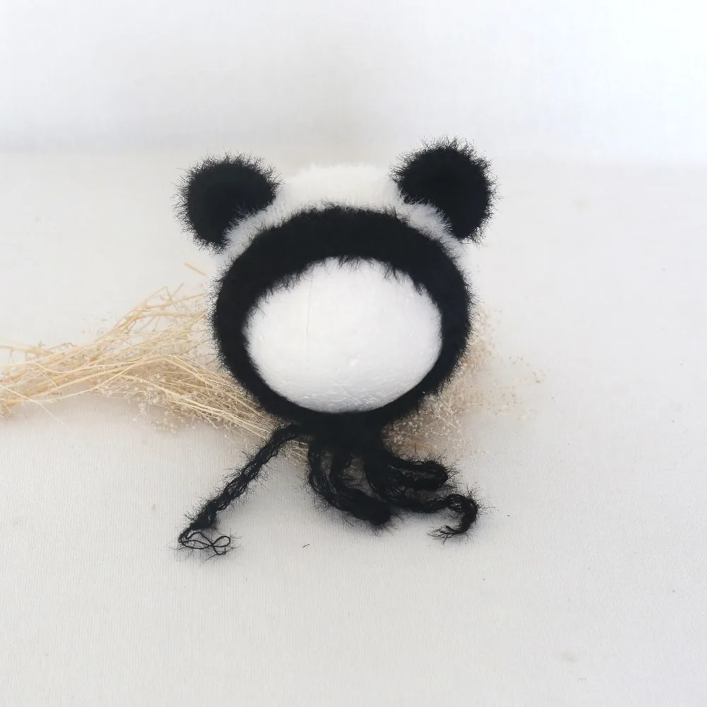 

Fluffy Teddy Bear Hat Baby Boy Soft Bonnet Knit Fuzzy Animal Hat Newborn Photography Props