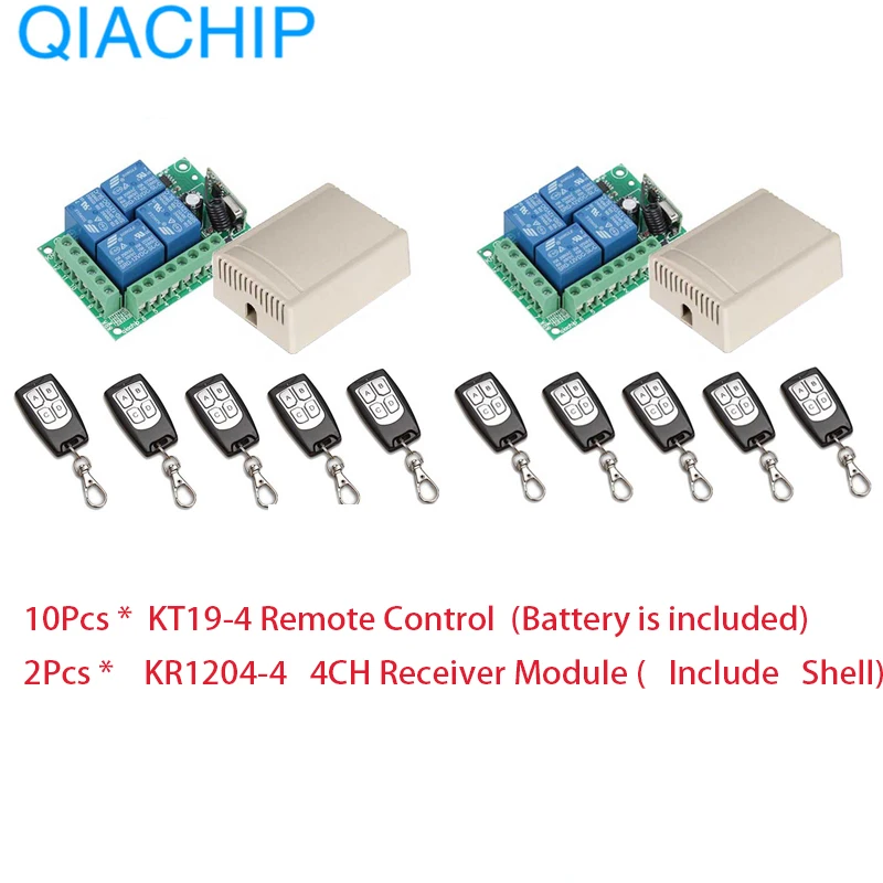 Wireless Remote Control Switch DC 12V 4 CH 10pcs RF Relay Receiver Module + RF Remote 433 Mhz Transmitter Diy 2pcs
Wireless Remote Control Switch DC 12V 4 CH 10pcs RF Relay Receiver Module + RF Remote 433 Mhz Transmitter Diy 2pcs