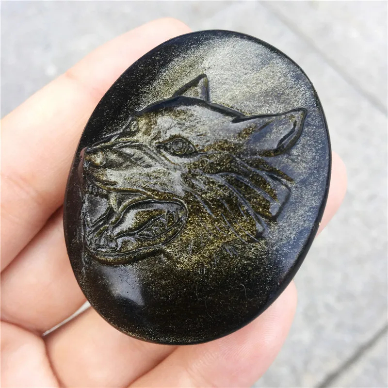 Natural Gold Obsidian Wolf Pendant Amulet Quartz Crystal Mascot Healing Crystal Stone Home Decoration 1pcs
Natural Gold Obsidian Wolf Pendant Amulet Quartz Crystal Mascot Healing Crystal Stone Home Decoration 1pcs