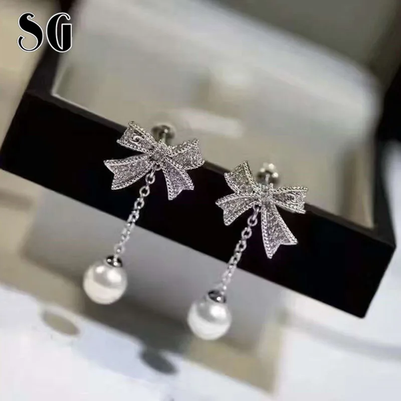 SG 2019 New fashion Gift Butterfly earrings pearl 925 Sterling silver with cubic zirconia Stud Earrings for Women Hot Sale
SG 2019 New fashion Gift Butterfly earrings pearl 925 Sterling silver with cubic zirconia Stud Earrings for Women Hot Sale