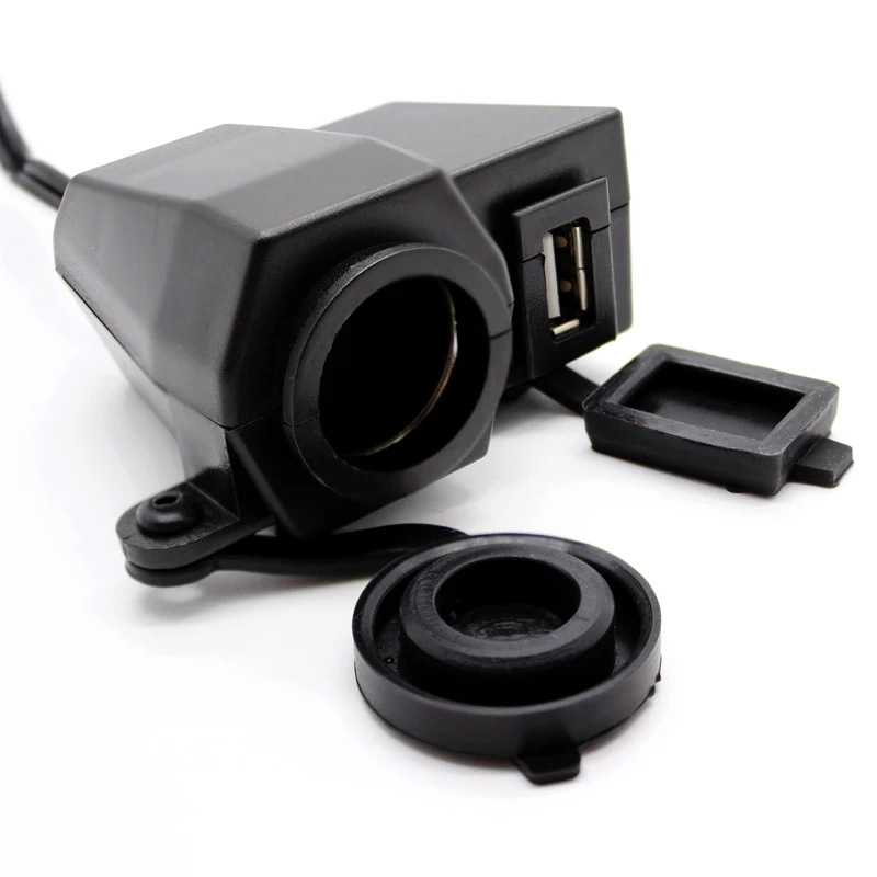 Nuoxintr 2.1A Weatherproof Motorcycle USB Cell phone GPS Cigarette Lighter Charger for 12V Harley Suzuki Yamaha Kawasaki BMW