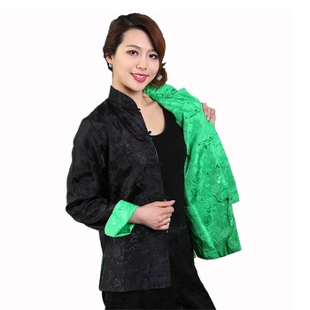 Reversible Black Green Women Silk Satin Jacket Chinese Style Autumn Coat Tai Chi Kungfu Clothing Size S M L XL XXL XXXL M-75
Reversible Black Green Women Silk Satin Jacket Chinese Style Autumn Coat Tai Chi Kungfu Clothing Size S M L XL XXL XXXL M-75