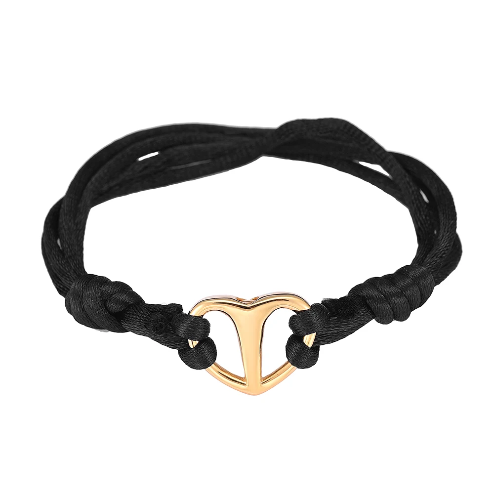 316L Stainless Steel Heart Charm Cremation Ashes Holder Bracelets Black Adjustable Rope Bracelet for Memorial
316L Stainless Steel Heart Charm Cremation Ashes Holder Bracelets Black Adjustable Rope Bracelet for Memorial