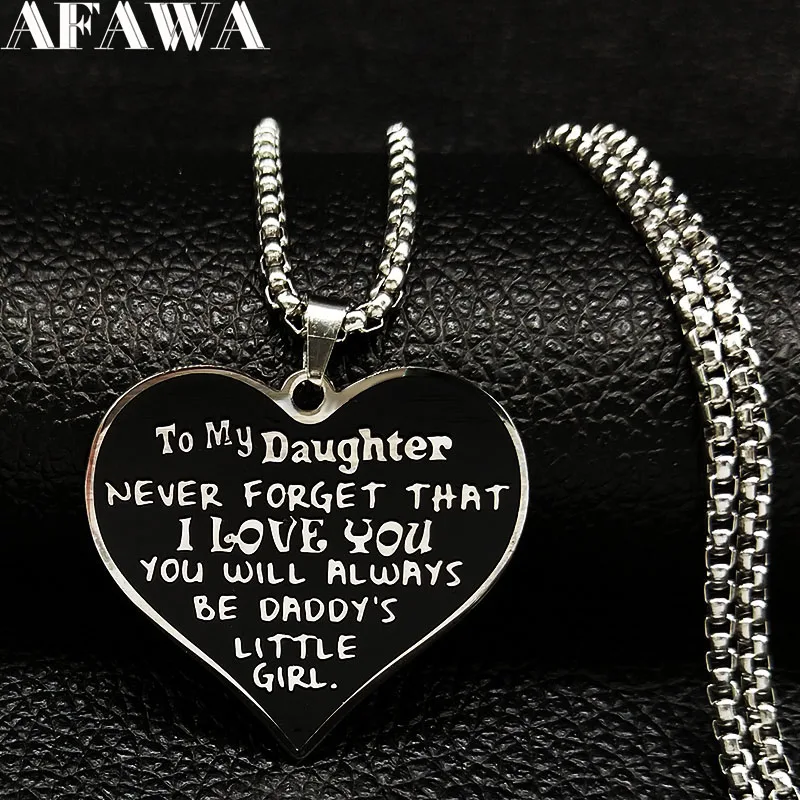 2019 Fashion Dad Daughter Stainless Steel Necklaces Women Black Silver Color Heart Choker Necklace Jewelry collana donna N18541
2019 Fashion Dad Daughter Stainless Steel Necklaces Women Black Silver Color Heart Choker Necklace Jewelry collana donna N18541