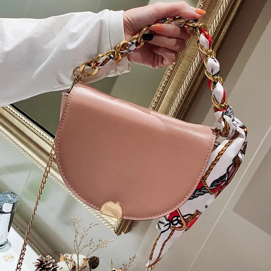 European Fashion Ladies Saddle bag 2019 New Quality PU Leather Women's Designer Handbag Scarf Tote Chain Shoulder Messenger Bags
European Fashion Ladies Saddle bag 2019 New Quality PU Leather Women's Designer Handbag Scarf Tote Chain Shoulder Messenger Bags