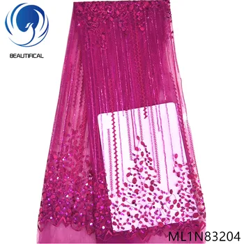 BEAUTIFICAL Nigerian lace fabrics Top sale sequins net lace fabric for dress 5yards french lace fabric for women ML1N832
BEAUTIFICAL Nigerian lace fabrics Top sale sequins net lace fabric for dress 5yards french lace fabric for women ML1N832