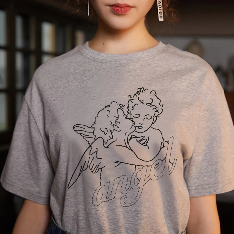 Summer Fashion Michelangelo Angel Top Women Tshirt Short Sleeve Casual Harajuku Universe Belief Vintage Graphic Angel Shirt Tops
Summer Fashion Michelangelo Angel Top Women Tshirt Short Sleeve Casual Harajuku Universe Belief Vintage Graphic Angel Shirt Tops