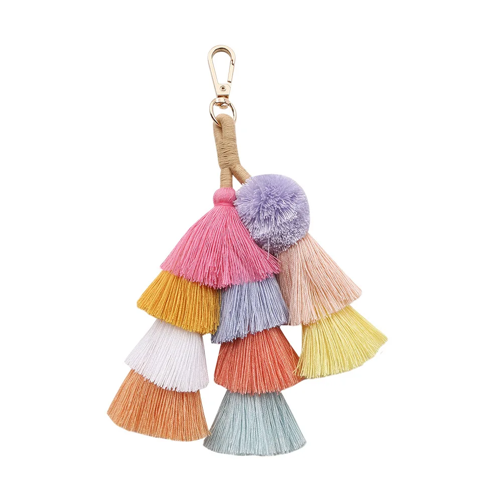 1pc bohemian style keychain color large tassel keychain multi-layer female bag jewelry fashion keychain jewelry B043
1pc bohemian style keychain color large tassel keychain multi-layer female bag jewelry fashion keychain jewelry B043