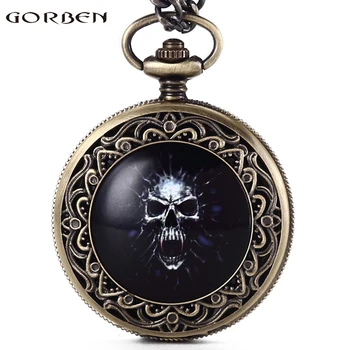 2017 Cool Design Men Watch Dark Blue Skull Head Quartz Pocket Watches Steampunk Gorben Watch Fob Chain Necklace Vintage Gifts
2017 Cool Design Men Watch Dark Blue Skull Head Quartz Pocket Watches Steampunk Gorben Watch Fob Chain Necklace Vintage Gifts