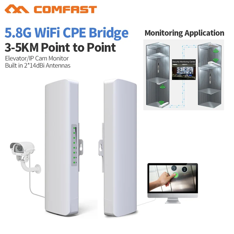 2pcs Comfast CF-E312A 23dBm High Power Outdoor Wifi Repeater 5GHz 300Mbps Wireless Wifi Router AP Extender Bridge nano station
2pcs Comfast CF-E312A 23dBm High Power Outdoor Wifi Repeater 5GHz 300Mbps Wireless Wifi Router AP Extender Bridge nano station