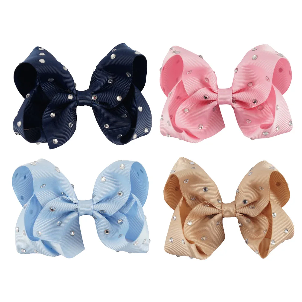 4Pcs/lot 4 Inch Girls' Candy Colors Hair Clips Hair Bow with Rhinestone Hair Accessories Hairpins For Kids Girl Dance Party
4Pcs/lot 4 Inch Girls' Candy Colors Hair Clips Hair Bow with Rhinestone Hair Accessories Hairpins For Kids Girl Dance Party