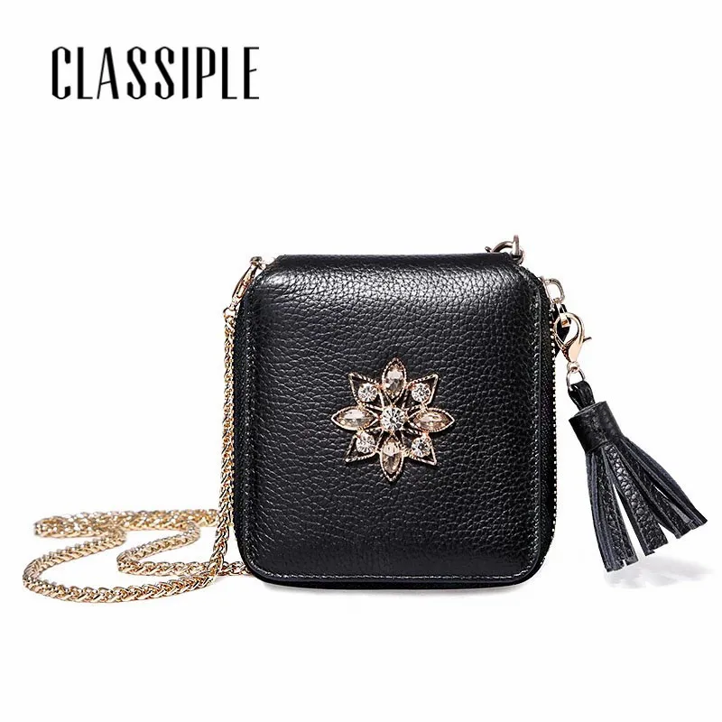 Cow Leather Luxury Wallet Designer For Women Black Real Genuine Diamond Coin Purse Mujer Billetera Lady Short Wallets | Багаж и сумки