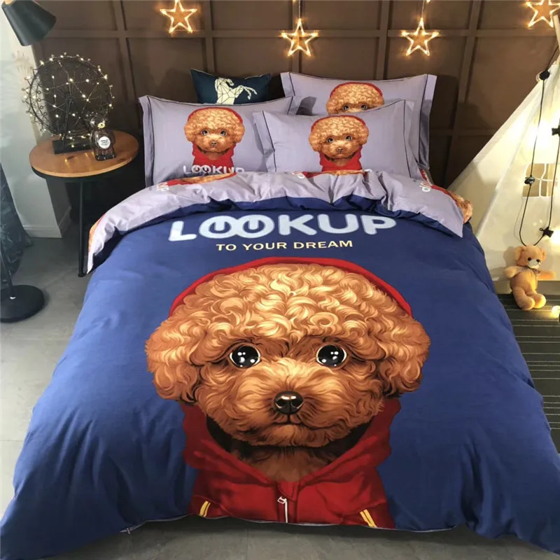 Cartoon teddy dog 100% Cotton Bedding Set Queen King Size 4PCS Duvet Cover Bed Linen Bed sheet Pillowcases Gifts for children
Cartoon teddy dog 100% Cotton Bedding Set Queen King Size 4PCS Duvet Cover Bed Linen Bed sheet Pillowcases Gifts for children