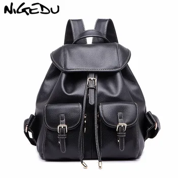 NIGEDU genuine leather backpack women Travel Backpacks Preppy style School Bags For Teenage Girls Daypack bagpack mochila black
NIGEDU genuine leather backpack women Travel Backpacks Preppy style School Bags For Teenage Girls Daypack bagpack mochila black