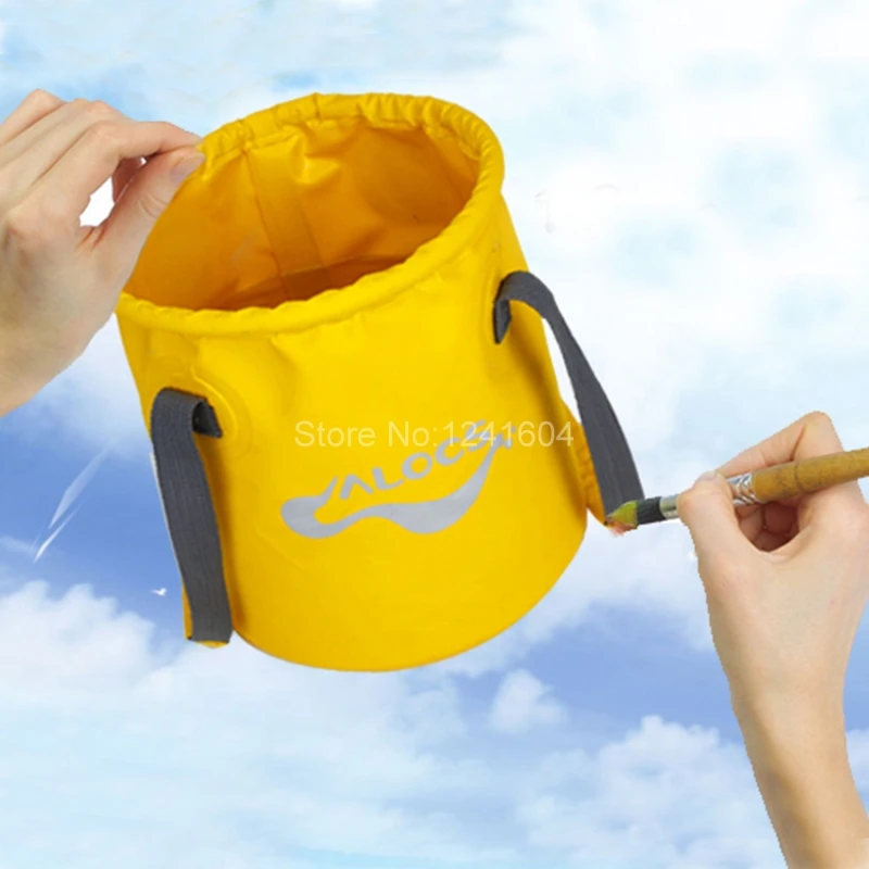 

Alocs Outdoor Portable Folding Bucket Water Bag Large Capacity 11L for Fishing Barrel Washing Cars Food Storage Yellow AC-Z02