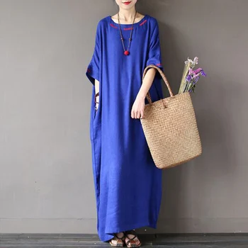 Summer Dress 2016 Women Vintage Linen Long Maxi Dress Embroidery Causal Robe Femme Plus Size
Summer Dress 2016 Women Vintage Linen Long Maxi Dress Embroidery Causal Robe Femme Plus Size