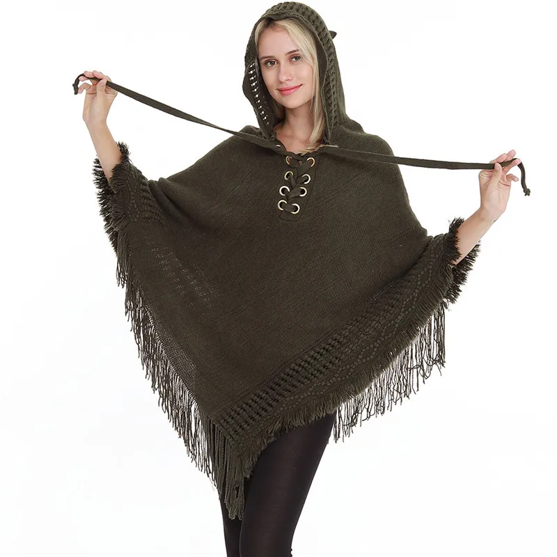 New Woman Fashion Poncho With Hat Rope Pullover Solid Color Lady Sweater Cotton Capes Home Plus Size Loose Hooded Woman Poncho
New Woman Fashion Poncho With Hat Rope Pullover Solid Color Lady Sweater Cotton Capes Home Plus Size Loose Hooded Woman Poncho