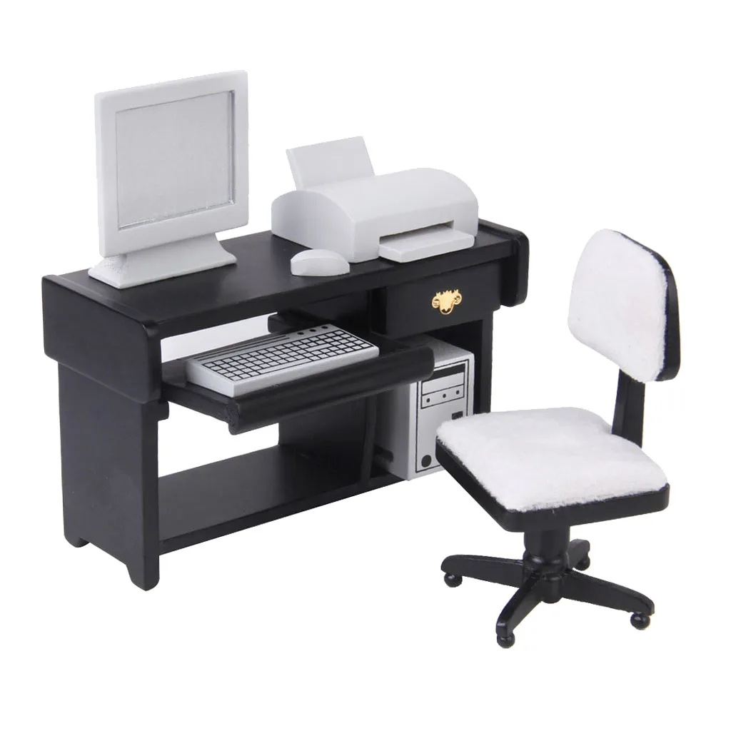 1:12 Dollhouse Miniature Furniture Computer Desk Chair Printer Set Kids Children Toys
1:12 Dollhouse Miniature Furniture Computer Desk Chair Printer Set Kids Children Toys