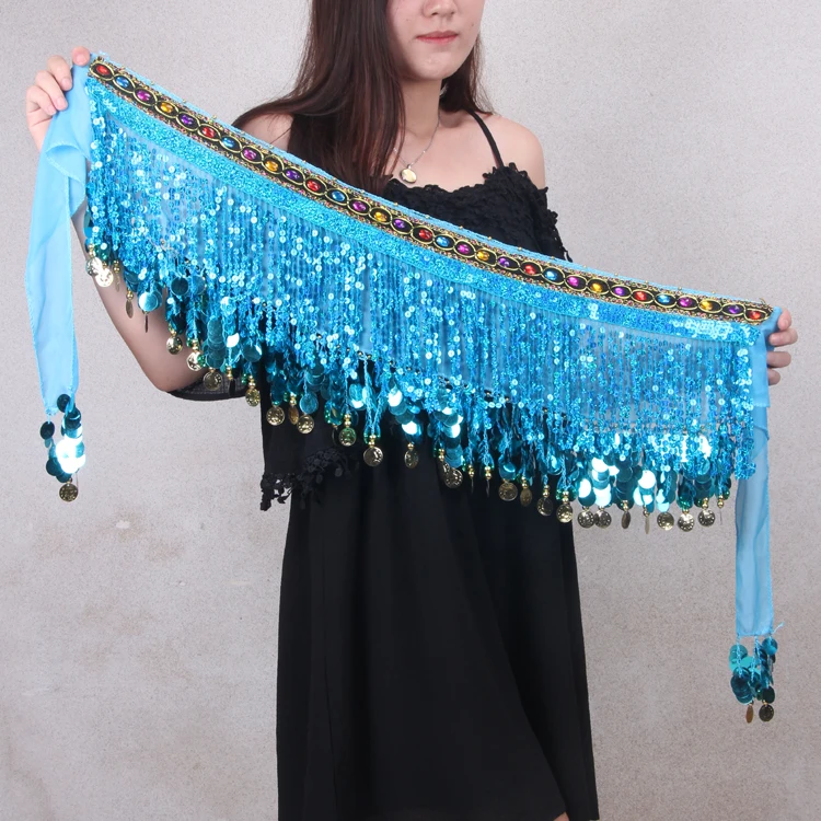 

Sequins Oriental Belly Dance Costumes Belt for Sale Women Indian Dancing Hip Scarf Scarves Bellydance Accessories