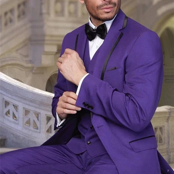 Custom Made Groomsmen Notch Lapel Groom suit Tuxedos 2017 slim Purple Mens Suits wedding suits for men (Jacket+Pants+Tie+Vest)
Custom Made Groomsmen Notch Lapel Groom suit Tuxedos 2017 slim Purple Mens Suits wedding suits for men (Jacket+Pants+Tie+Vest)