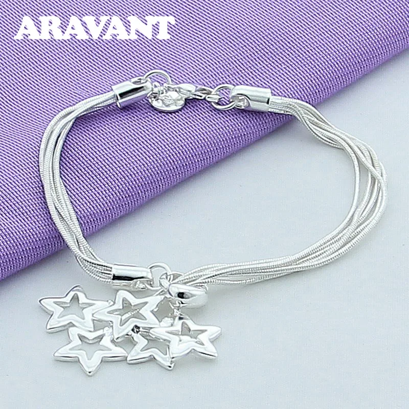925 Silver Jewelry Bracelets Fashion Hollow Star Chains Bracelet For Female Jewelry
925 Silver Jewelry Bracelets Fashion Hollow Star Chains Bracelet For Female Jewelry