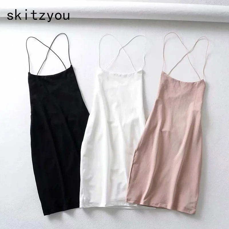 skitzyou Sexy Backless Women Summer Mini Bodycon Dress Back White Sleeveless Robe Femme Party Cotton Sheath Dresses vestidos
skitzyou Sexy Backless Women Summer Mini Bodycon Dress Back White Sleeveless Robe Femme Party Cotton Sheath Dresses vestidos