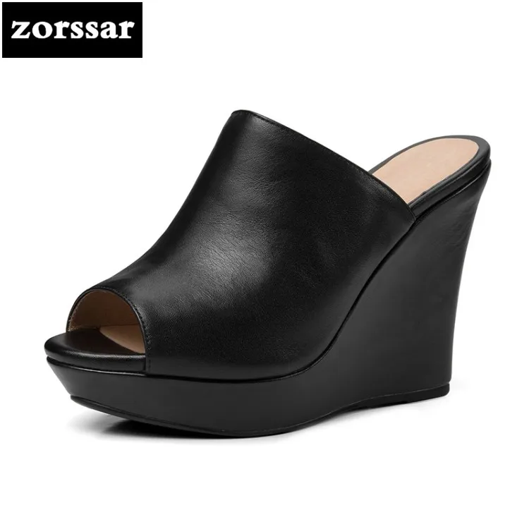 {Zorssar} Summer Female shoes Genuine Leather High heels Wedges slippers womens sandals Open toe Women Slides Female Footwear
{Zorssar} Summer Female shoes Genuine Leather High heels Wedges slippers womens sandals Open toe Women Slides Female Footwear