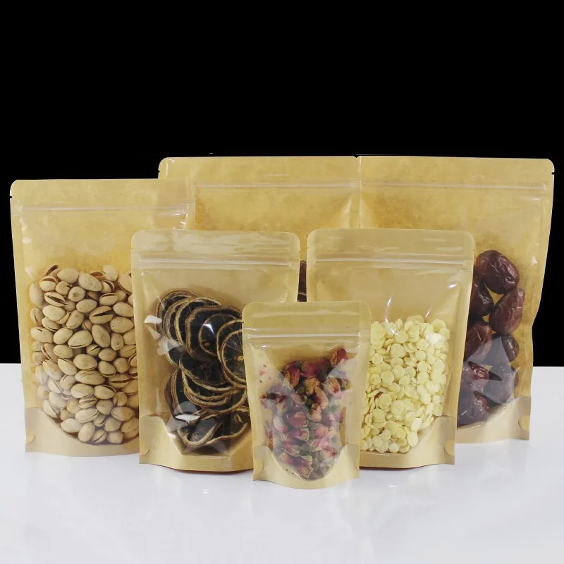 50Pcs Stand up Clear Kraft Paper Zip Lock Bag, One-Side Clear Plastic Packaging Pouch for Food Tea Candy Cookie Baking
50Pcs Stand up Clear Kraft Paper Zip Lock Bag, One-Side Clear Plastic Packaging Pouch for Food Tea Candy Cookie Baking